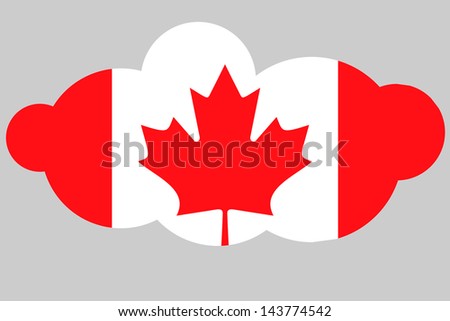 illustration of the flag of Canada in the shape of a cloud