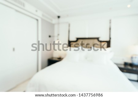 Abstract blur and defocused bedroom interior decoration for background
