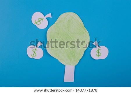 cartoon image of money tree. dollar
