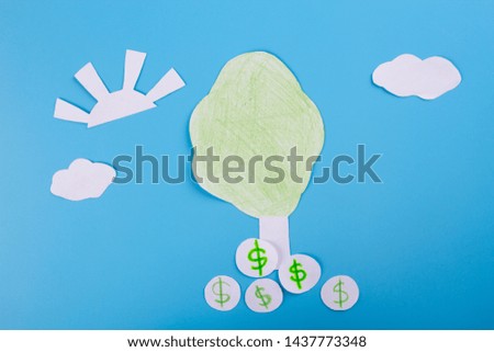 cartoon image of money tree. dollar