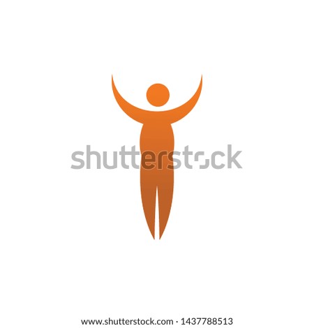 Human character logo icon design vector template