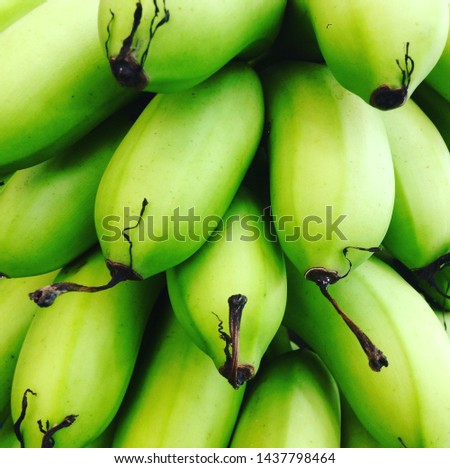 unripe green banana - close up