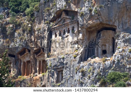 The Carian rock tombs in Turkey
