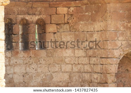 Old brick wall in the church