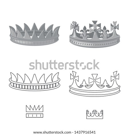 Isolated object of medieval and nobility sign. Collection of medieval and monarchy stock symbol for web.