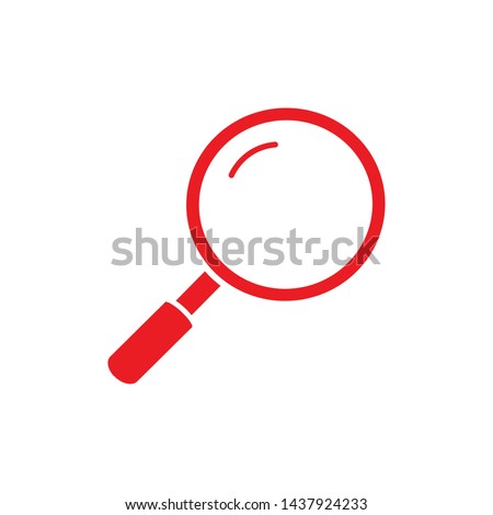Flat minimal magnifier icon. Simple vector magnifier icon. Isolated magnifier icon for various projects.