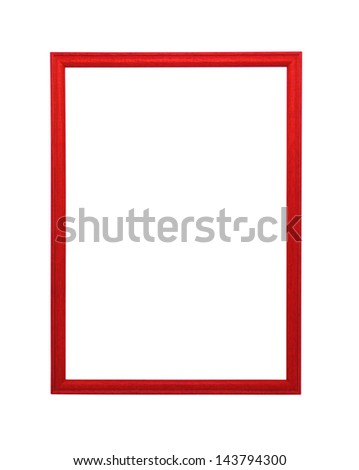 Red picture frame. Isolated on white background