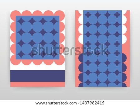 Geometric round blue red business background design for annual report, brochure, flyer, poster. Geometry round abstract brochure template. Vector illustration for flyer, leaflet, poster in A4 size