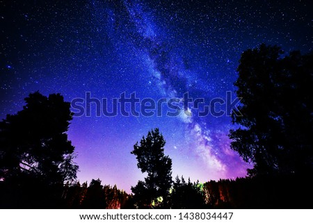 Summer Milky Way  in the night sky.