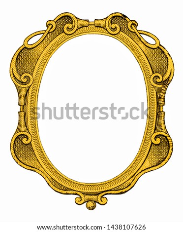 Old antique photo frame in gallery
