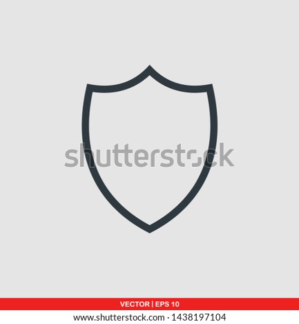 Shield flat icon, vector illustration on gray background