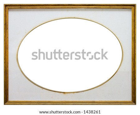 Oval frame isolated on white background