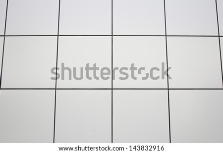 Bright white tile building structure, construction and architecture