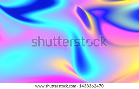 Liquid Chromatic Holographic Texture, Wrinkled Foil Background. Gas Fuel Rainbow. Royalty-Free Stock Photo #1438362470