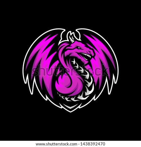 Dragon eSports Logo Design Vector. Dragon Mascot Gaming Logo Concepts.