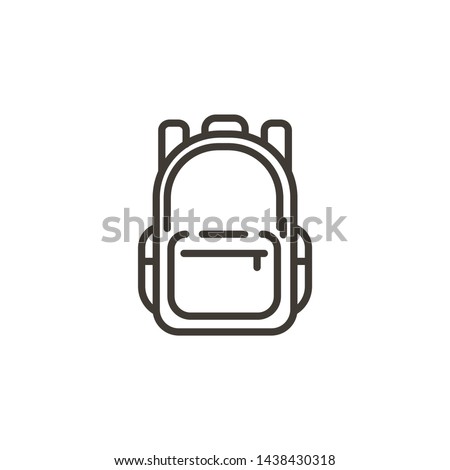 Schoolbag icon. Trendy modern thin line illustration of a school backpack bag. Royalty-Free Stock Photo #1438430318