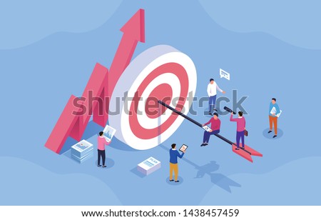 Team business goals, active employees, social media marketing Royalty-Free Stock Photo #1438457459