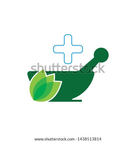 Herbal pharmacy health logo vector