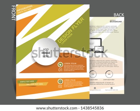 business brochure flyer design layout template in A4 size, with blur background, vector eps10.