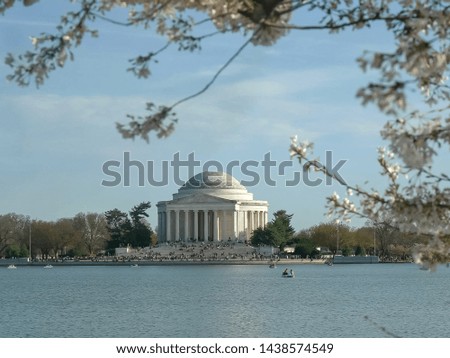 medium angle afternoon shot of the jefferson memorial