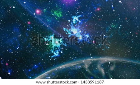 Bright Star Nebula. Distant galaxy. Abstract image. Elements of this image furnished by NASA.