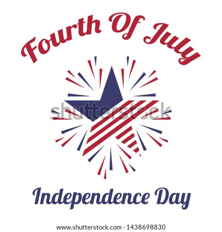 4th of July - United Stated Independence Day Design. Usable for greeting cards, banner, t-shirt, background. July fourth in USA emblems. Vector logo.