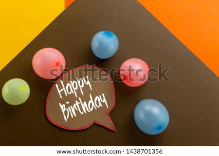 happy birthday on chat bubble, holidays concept