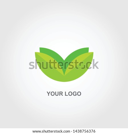 leaves logo. green color template design vector