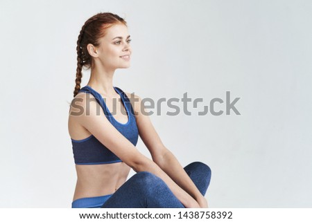 Pretty woman sport exercise health lifestyle meditation pilates