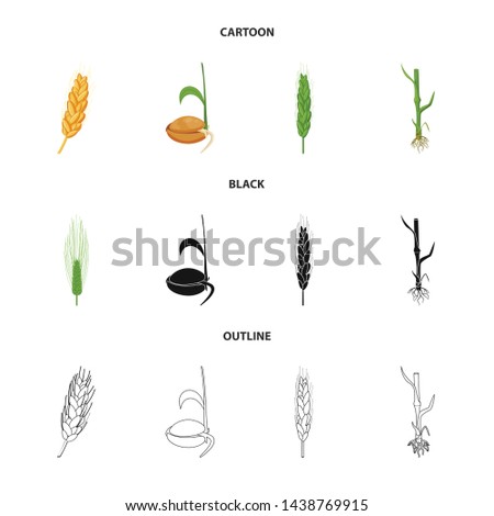 Isolated object of agriculture and farming symbol. Set of agriculture and plant stock vector illustration.