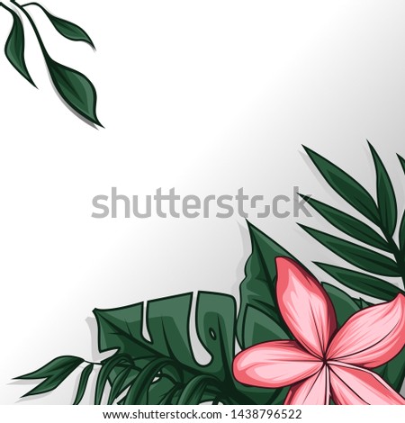flowers and leaves background. Vector