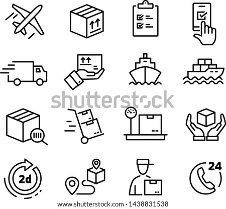 Collections of icons representing shipping, logistics, customer service, refunds and more Royalty-Free Stock Photo #1438831538