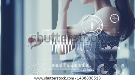 Health care technology concept. Vital sign sensing. Royalty-Free Stock Photo #1438838513