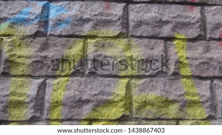 texture and background of painted brick wall with bright colors