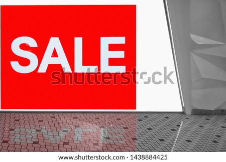 Advertising Billboard mockup panoramic banner,red light box showcase in department store,show discount display sale,design text or media content,Commercial concept business and advertise media