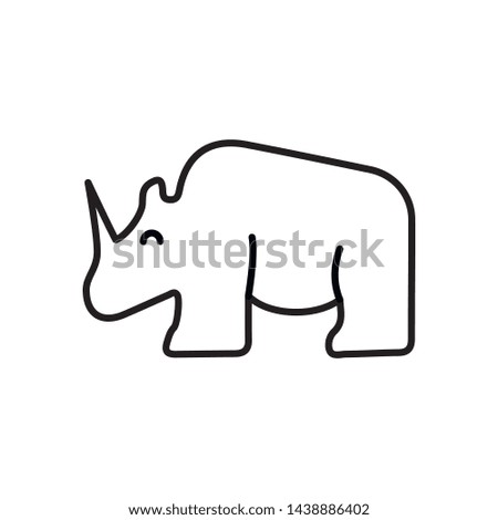 Simple rhinoceros line icon. Stroke pictogram. Vector illustration isolated on a white background. Premium quality symbols. Vector sign for mobile app and web sites