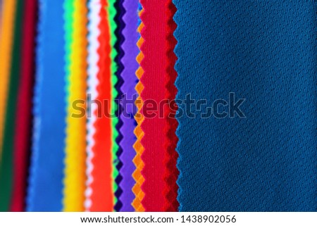 Polyester Fabric colorful on background. Royalty-Free Stock Photo #1438902056