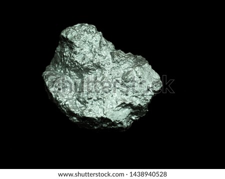 silver ore , Precious stones from silver mines on black background