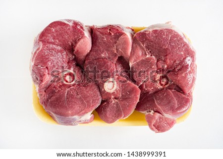 mutton meat on the white background
