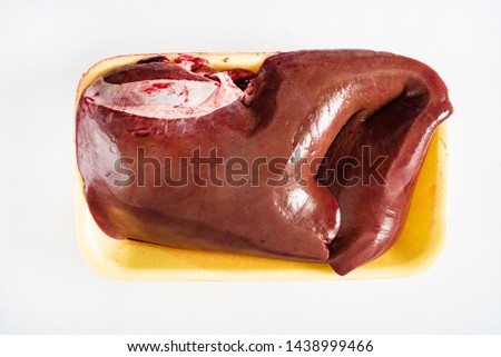 liver mutton on the white background