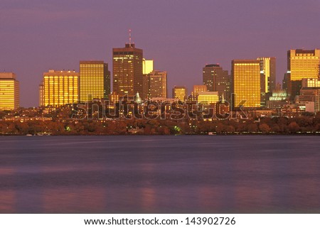 Skyline From Charles River, Boston, Massachusetts