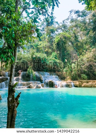 laos forest waterfall low Shutter speed
