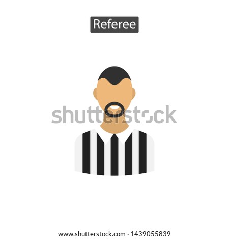 Referee avatar icons. Football referee flat image. Sport accessories collection for info graphics, websites and print media. Vector illustration in flat style.