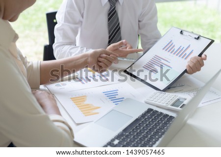 Financial and investment planning, Head of Marketing is analyzing data from the summary graph statistics for executives, business meetings.