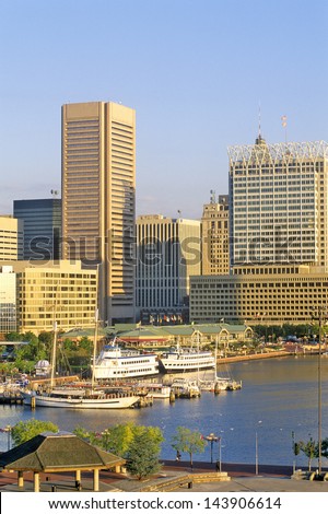 Skyline and Harbor of Baltimore, Maryland