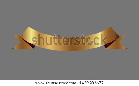 Set of golden ribbons vector.