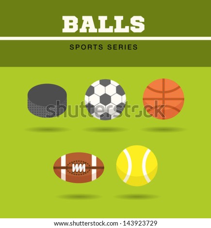 flat vector icons sports equipment. ball, washer, icon