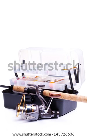 Fishing gear isolated on a white