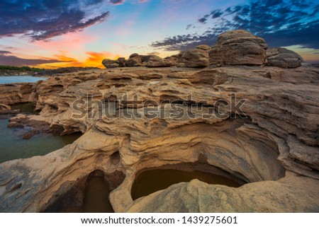 Grand canyon with sunset scene