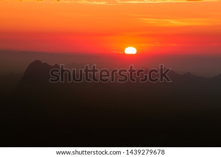Sunsets over the mountains,Krabi Province, Thailand, Above, Beauty, Blue